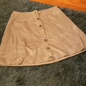 Button Up Suede Skirt